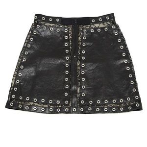 Leather & Lace Alice + Olivia mini skirt